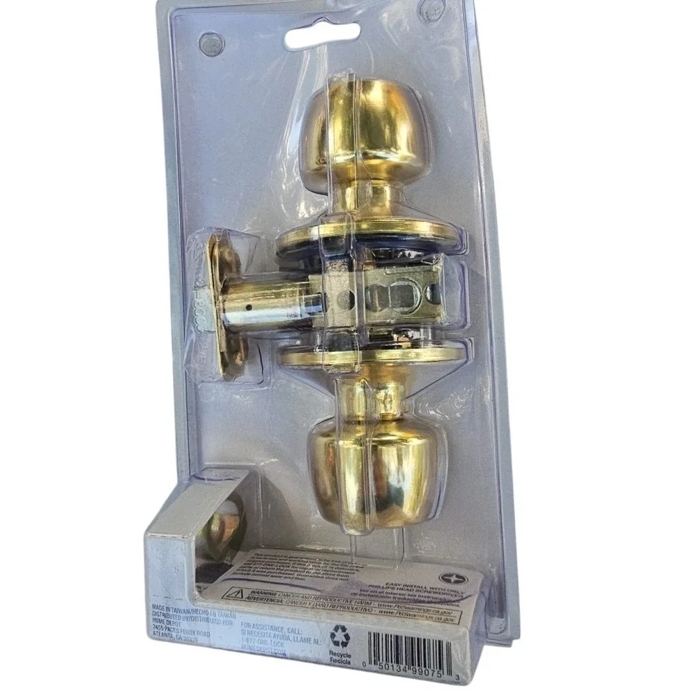 Hall and closet door‎ knob gold *not locking*